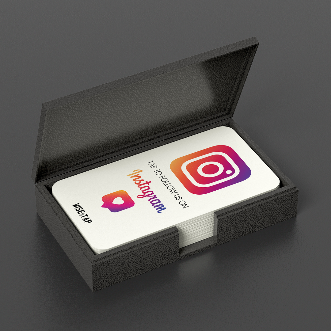 Instagram Follow NFC Card in a card box