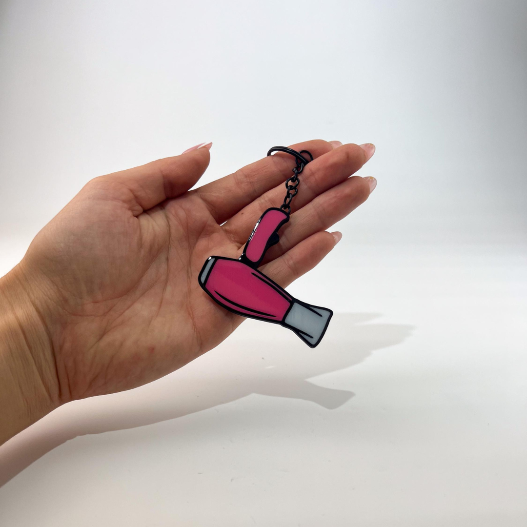 WiseTap | Pink Hair Dryer NFC Keychain