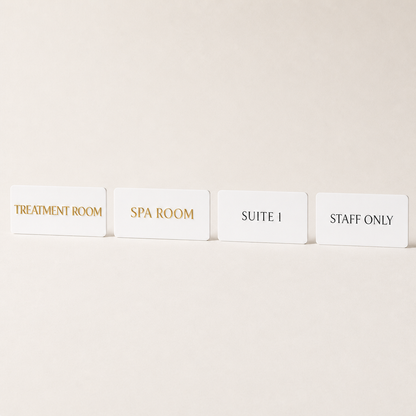 Custom 3D Acrylic Door Sign WiseTap lineup 3D gold and flat black lettering