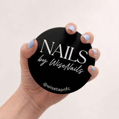 Nail Tech Circle Nail Photo Prop WiseTap black glossy NAILS by WiseNails @wisetapnfc