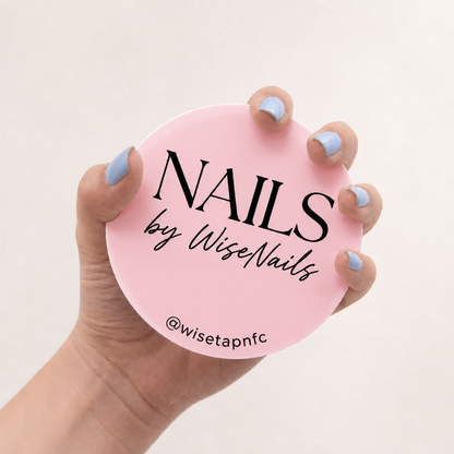 Nail Tech Circle Nail Photo Prop WiseTap baby pink glossy NAILS by WiseNails @wisetapnfc