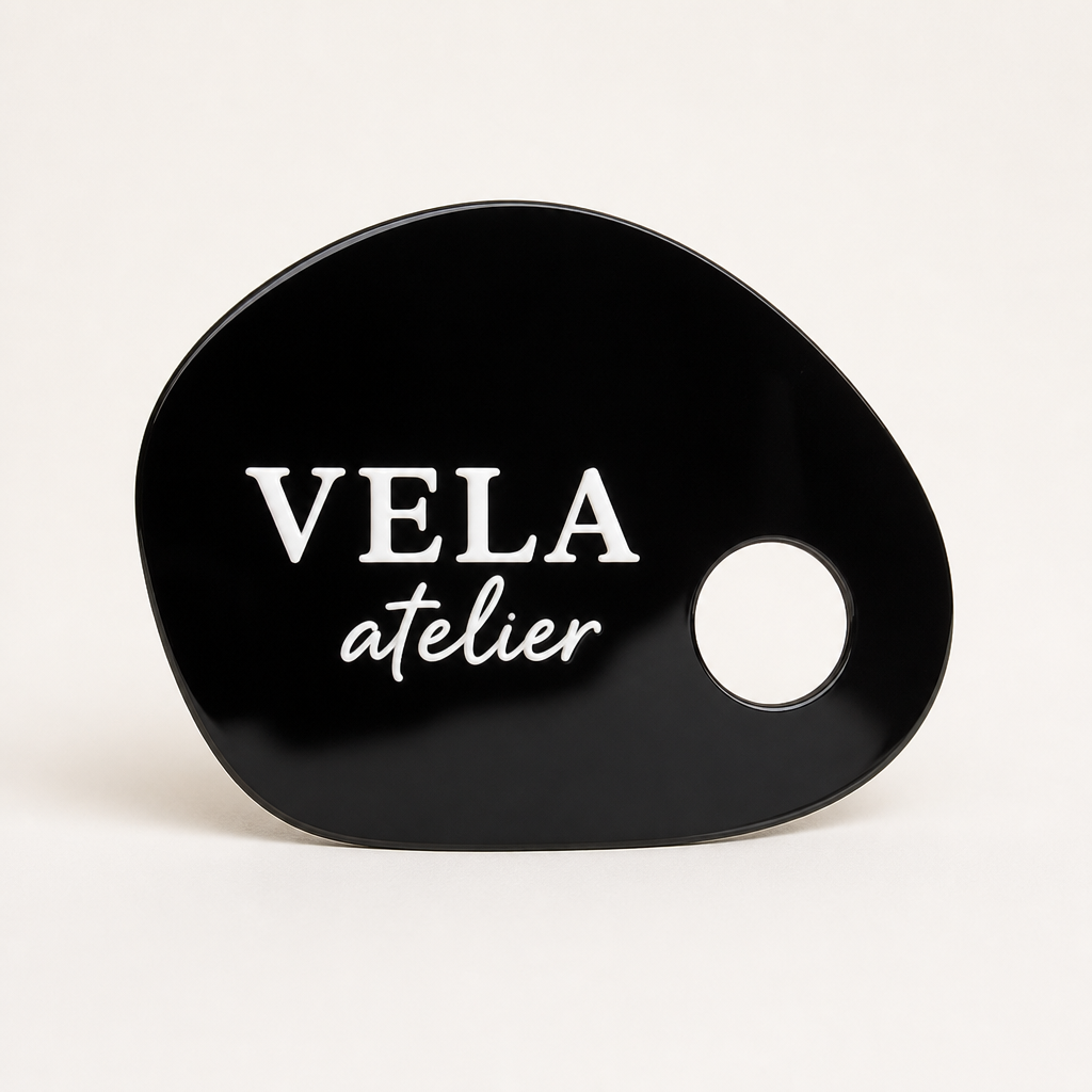 Custom Acrylic Nail Photo Prop WiseTap black glossy palette front