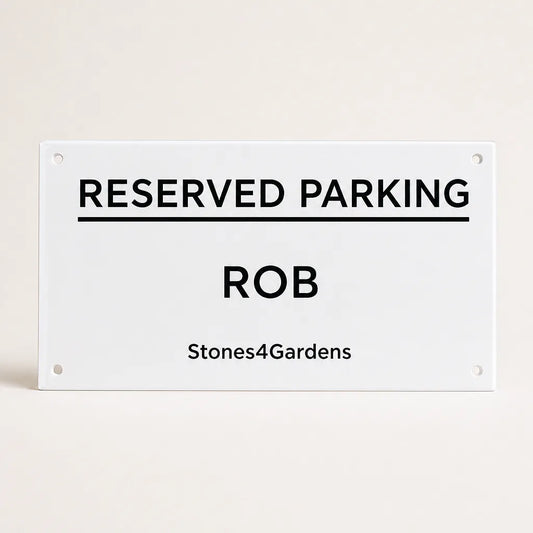 Custom Acrylic Reserved Parking Sign 30 x 15 cm with mounting holes, ROB, Stones4Gardens | WiseTap
