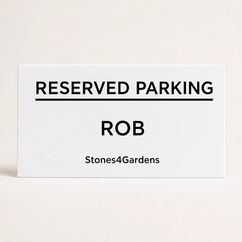 Custom Acrylic Reserved Parking Sign 30 x 15 cm without holes, ROB, Stones4Gardens | WiseTap