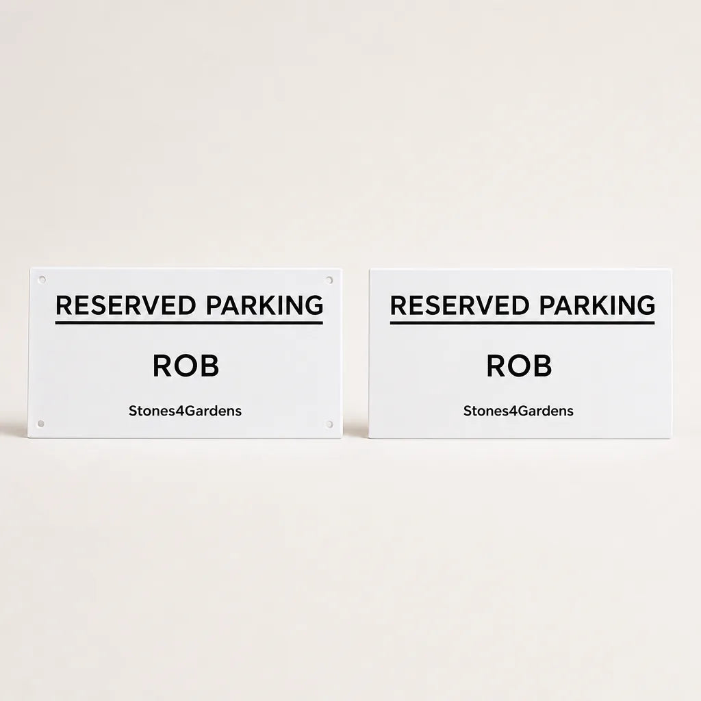 Custom Acrylic Reserved Parking Sign with and without mounting holes | WiseTap