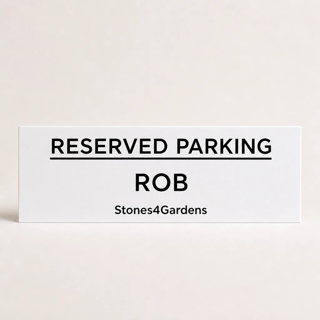 Custom Acrylic Reserved Parking Sign 40 x 15 cm without holes, ROB, Stones4Gardens | WiseTap