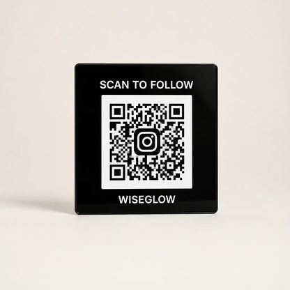 Custom Acrylic Scan to Instagram Sign black glossy WiseGlow WiseTap