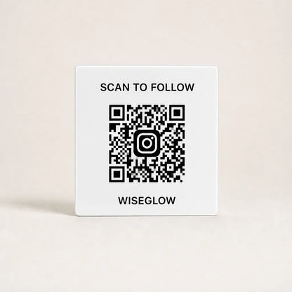 Custom Acrylic Scan to Instagram Sign white glossy WiseGlow WiseTap